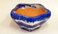 Running White & Blue Glazed Bonsai Pot with bellflower Design 9"(23cm)