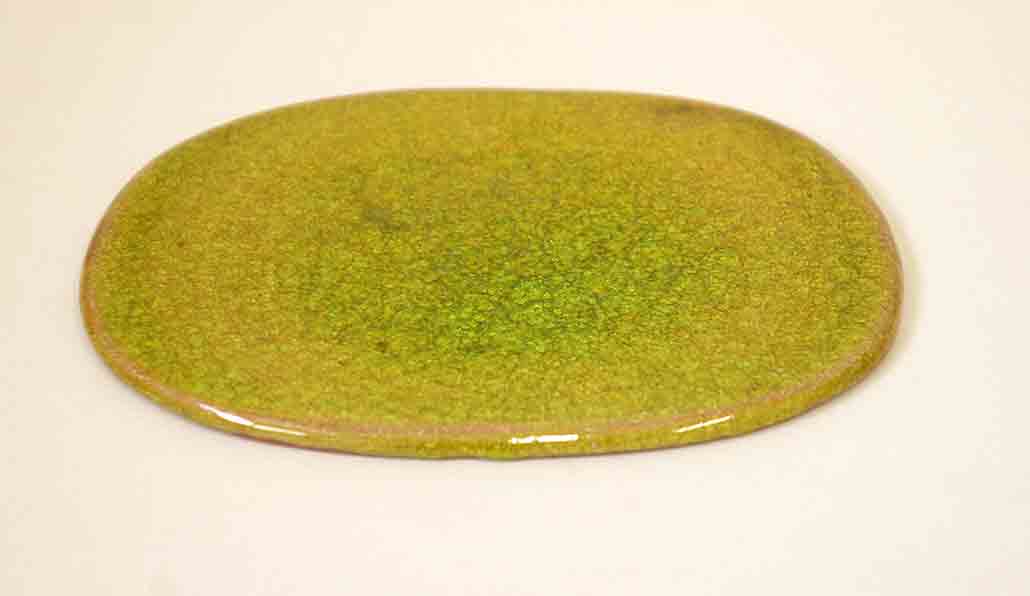 Shuuhou Yello Green Ceramic Plate for Displaying 5.9"(15cm) +++ Shipping Free