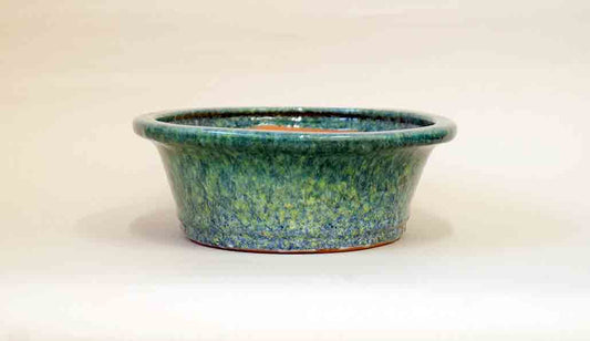 Blue, Green & Yellow Glazed Bonsai Pot by Shuuhou 9.8"(25cm)