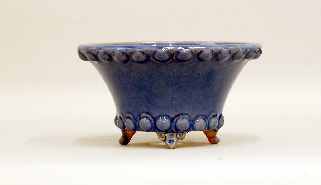 Shuuhou Purple Glazed Bonsai Pot with Rivet Design 6"(15.3cm) +++ Shipping Free
