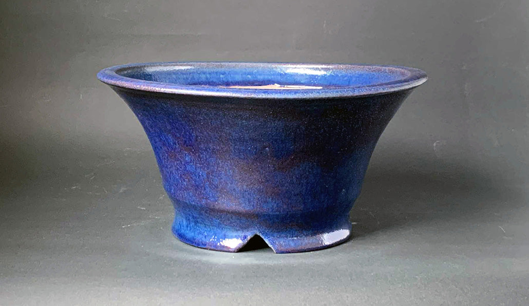 Deep Blue! Round Bonsai Pot By Shuuhou 12"(30.8cm) S579
