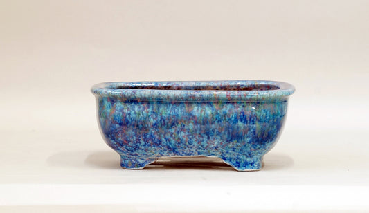 Rectangle Blue Bonsai Pot by Shuuhou 7.2"(18.3cm) S590 +++ Shipping Free