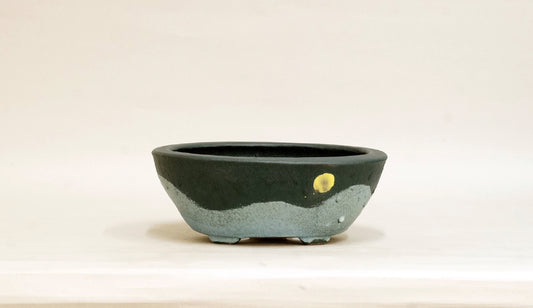 Shuuhou Moon & Mountain Landscape Bonsai Pot 7.68"(19.5cm) S606