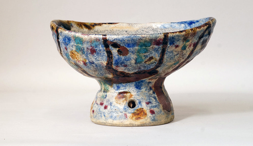 "Horse-riding cup" style Bonsai Pot By Bunzan 7.8"(20cm) B070 +++ Shipping Free