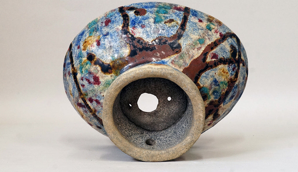 "Horse-riding cup" style Bonsai Pot By Bunzan 7.8"(20cm) B070 +++ Shipping Free