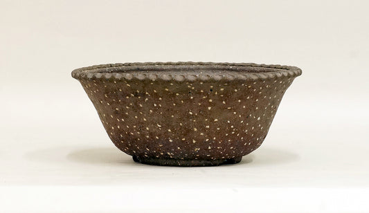 Bunzan Unglazed Round Bonsai Pot with White Dots 7.1"(18cm) B089 +++ Shipping Free