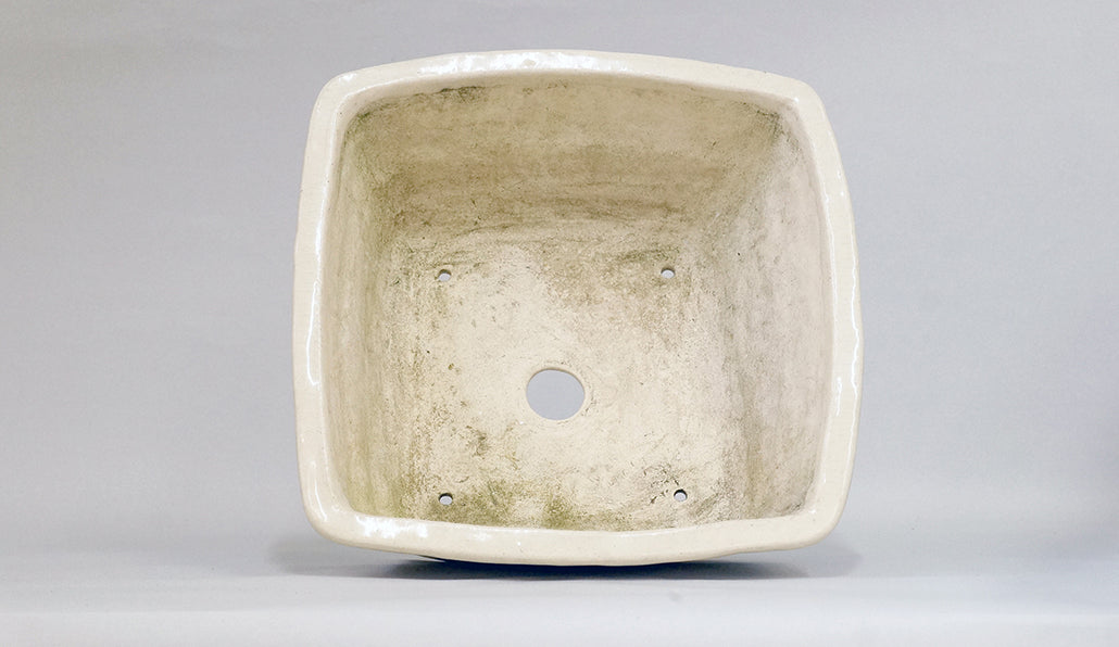 Bonsai Pot Featuring a Scene of a Historic Temple by Bunzan 10.3"(26.2cm) B091