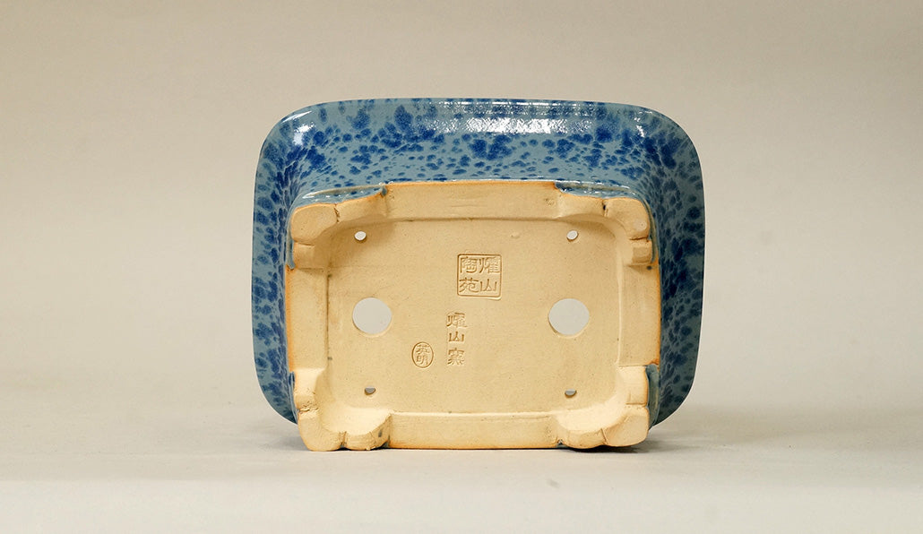 Eimei Rectangle Bonsai Pot in pale blue glaze 6.6"(17cm) E547 +++ Shipping Free