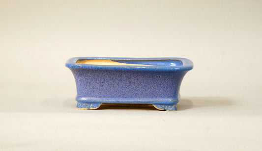 Eimei Rectangle Bonsai Pot in Purple glaze 6.6"(17cm) E553 +++ Shipping Free