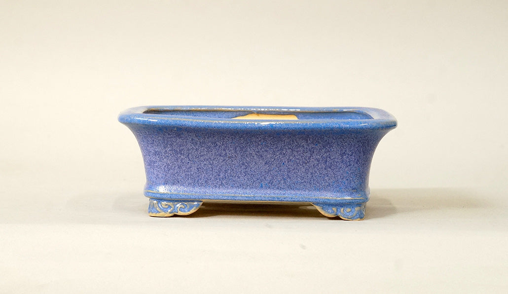 Eimei Rectangle Bonsai Pot in Purple glaze 6.6"(17cm) E553 +++ Shipping Free