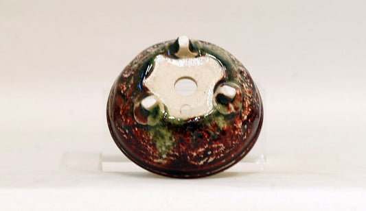 Shinsya Glazed Bonsai Pot with 3 Cat Feet by Yozan 3.7"(9.5cm) E598 +++ Shipping Free