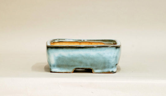 Gassan Rectangle Bonsai Pot with the Moon 6.2" (16cm) G168 +++ Shipping Free