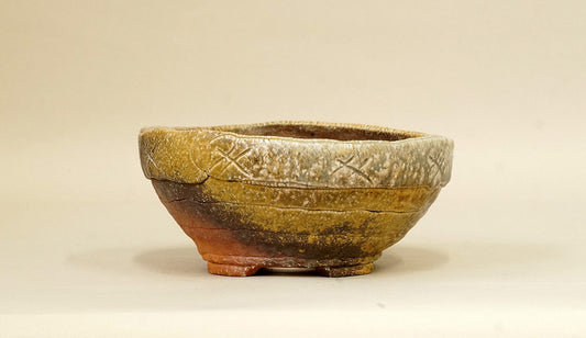 Toji Wood-Fired Bonsai Pot 5.5"(14cm) T033  +++ Shipping Free