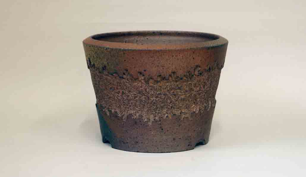 ”CRUST” Unglazed Bonsai Pot by BJR from Tokoname 7.8