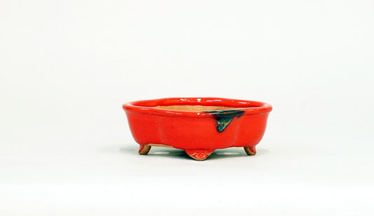 Kei Mokkou-Style Mini Bonsai Pot in Red 3.27"(8.3cm) K033