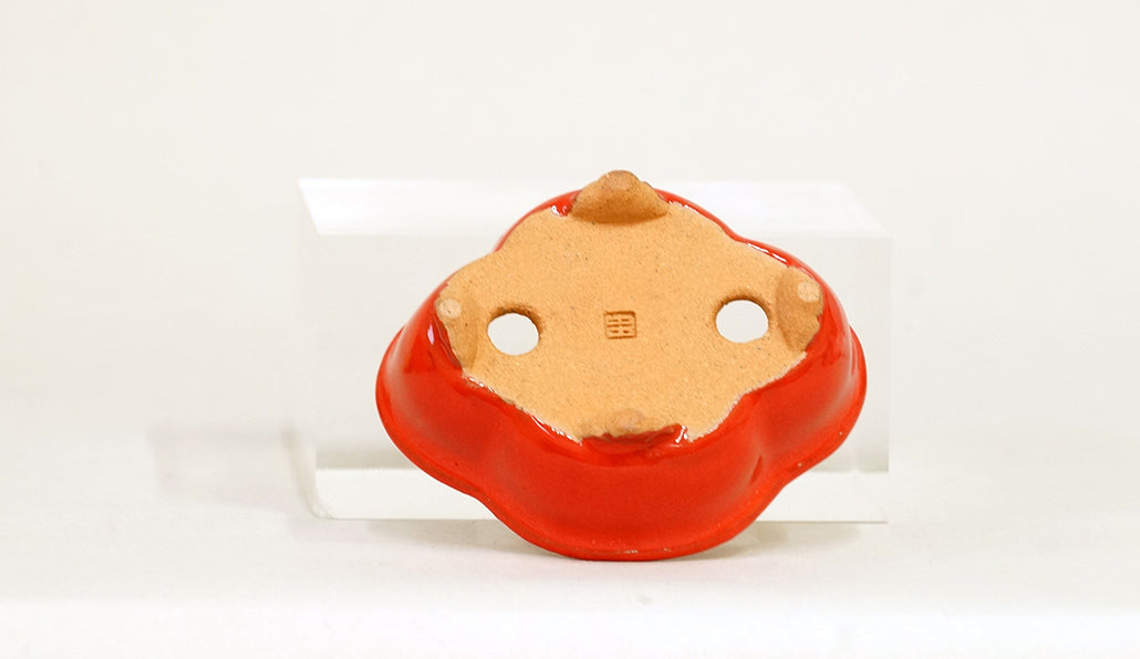 Kei Mokkou-Style Mini Bonsai Pot in Red 3.27"(8.3cm) K033
