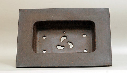 Sampo Unglazed Bonsai Pot with Wide Rim, Cloud Feet 12"(30.5cm) S017