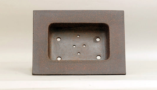 Sampo Unglazed Bonsai Pot with Wide Rim, Cloud Feet 9.4"(24cm) S018