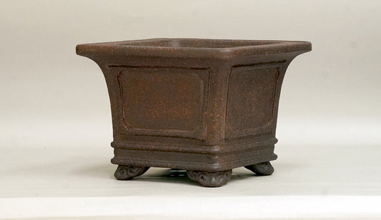 Sampo Square Bonsai Pot with Lines 7.3"(18.5cm) S021