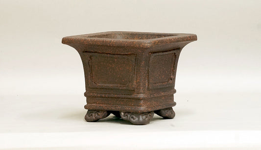 Sampo Square Bonsai Pot with Lines 5.3"(13.5cm) S022