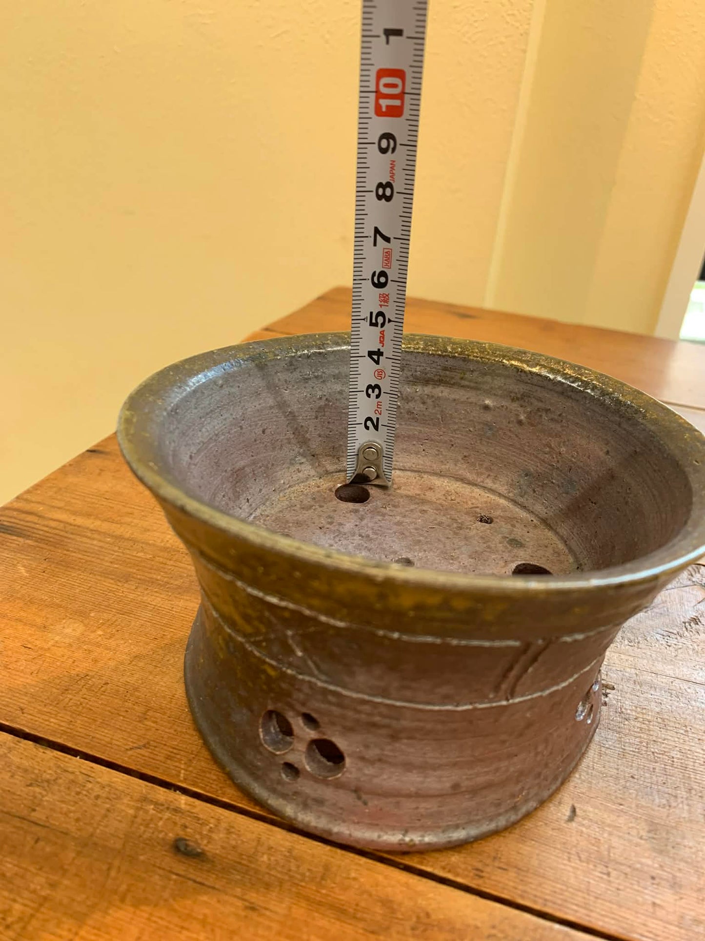 Toji Wood-Fired Bonsai Pot with High Feet 4.9"(12.5cm) T014 +++ Shipping Free