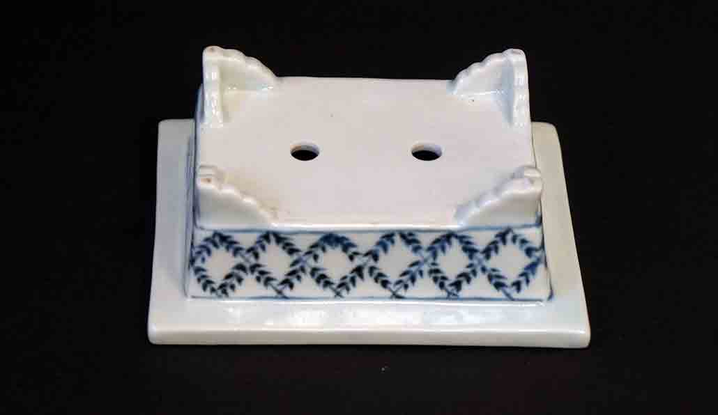 Rectangle Pot with the Painting of Grass Pattern, Wide Brim by Yuka 4.8"(12.3cm)