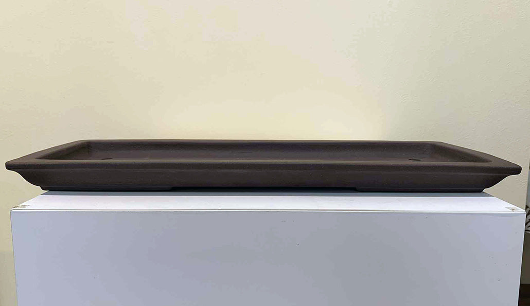 YAMAAKI Unglazed Elongated Rectangule Bonsai Pot 19.8"(50.5cm) YA002