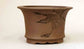 Eimei Worm-Eaten Unglazed Round Bonsai Pot 5"(13cm)+++ Shipping Free