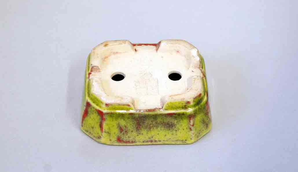 Juko Mini Rectangle Pot in Yellow & Red Glaze +++ Shipping Free