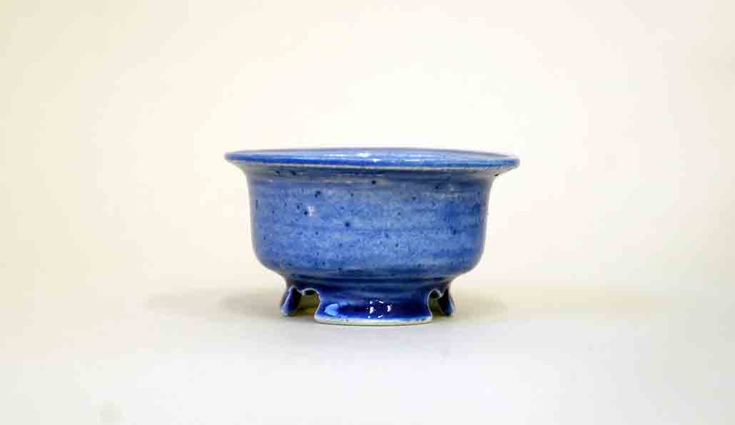 Juko Bright Blue Round Bonsai Pot +++ Shipping Free