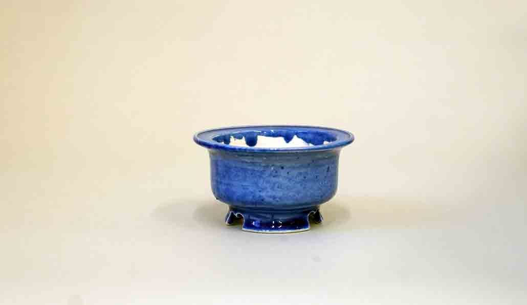 Juko Bright Blue Round Bonsai Pot +++ Shipping Free