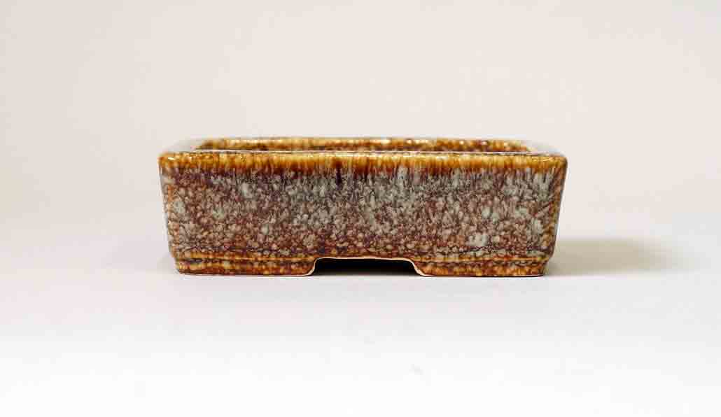 Koyo Rectangle Bonsai Pot in Namako Glaze