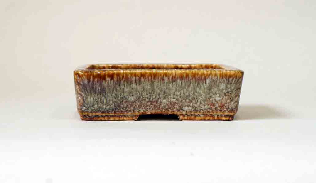 Koyo Rectangle Bonsai Pot in Namako Glaze