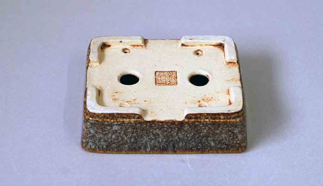 Koyo Rectangle Bonsai Pot in Namako Glaze