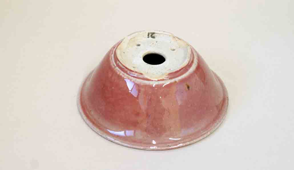 Koyo Round Bonsai Pot in Peach Color Glaze