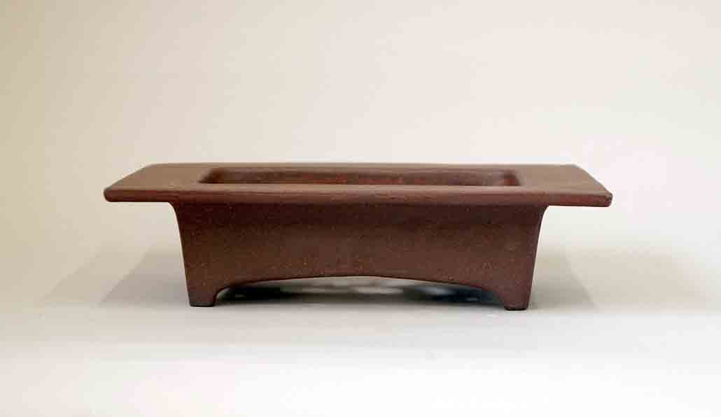 Sampo Unglazed Bonsai Pot with Wide Rim, Arch Feet 9.6"(24.5cm)