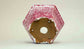 Shuuhou Hexagonal Bonsai Pot in Pink & White Glaze 5" (13cm) +++ Shipping Free
