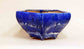 Running White & Blue Glazed Bonsai Pot with bellflower Design 9"(23cm)