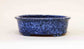 Indigo with White Pattern! Oval Bonsai Pot with Rim by Shuuhou