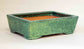 Rectangle Bonsai Pot with several shades of green glaze by Shuuhou 11"(28cm)
