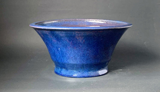 Deep Blue! Round Bonsai Pot By Shuuhou 12"(30.8cm)   S579