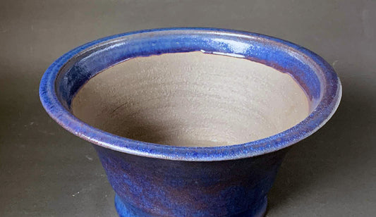 Deep Blue! Round Bonsai Pot By Shuuhou 12"(30.8cm)   S579