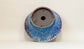 Bright Blue Bonsai Pot with Red and Purple Accents by Shuuhou 7.4"(19cm) S584+++ Shipping Free　