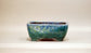 Bonsai Pot with Flowing Green Glaze by Shuuhou 7"(17.8cm) S587 +++ Shipping Free　