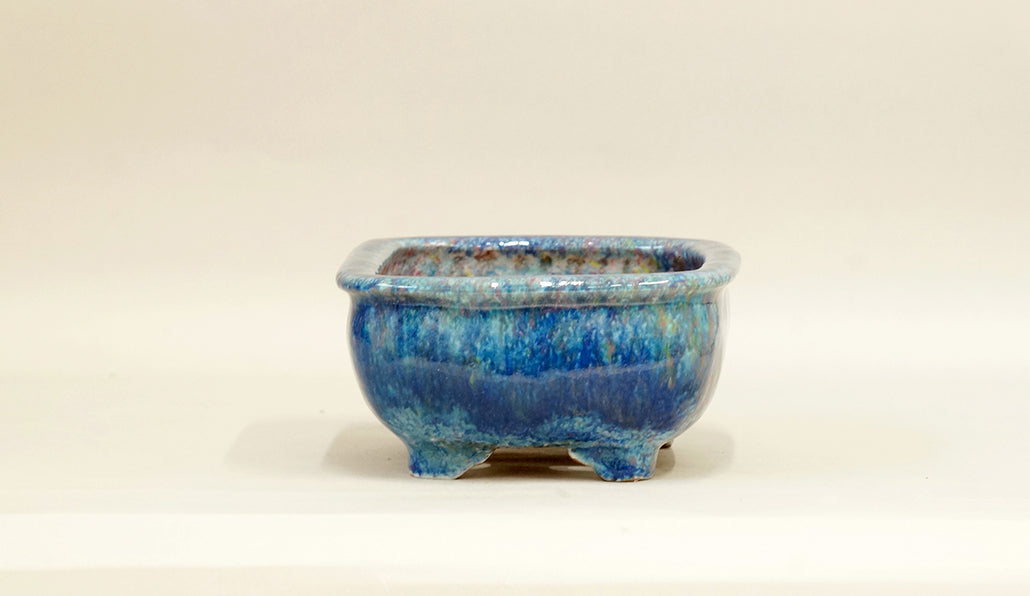 Rectangle Blue Bonsai Pot by Shuuhou 7.2"(18.3cm) S590 +++ Shipping Free