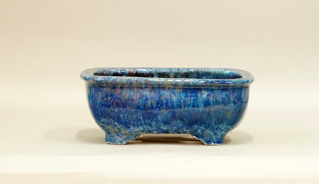 Rectangle Blue Bonsai Pot by Shuuhou 7.2"(18.3cm) S590 +++ Shipping Free