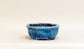 Mokko Shaped Bonsai Pot in Blue by Shuuhou 7.28"(18.5cm) E601