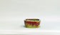 Yellow-Green and Pink Glazed Bonsai Pot by Shuuhou 6.1"(15.5cm) S605