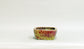 Yellow-Green and Pink Glazed Bonsai Pot by Shuuhou 6.1"(15.5cm) S605