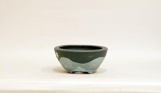 Shuuhou Moon & Mountain Landscape Bonsai Pot 7.68"(19.5cm) S606